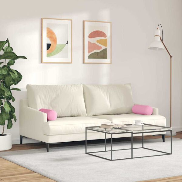 vidaXL Hengerpárnák 2 pcs Rózsaszín Ø 15 x 40 cm szövet