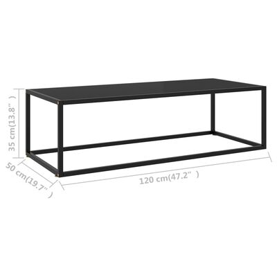 vidaXL fekete dohányzóasztal fekete üveggel 120 x 50 x 35 cm