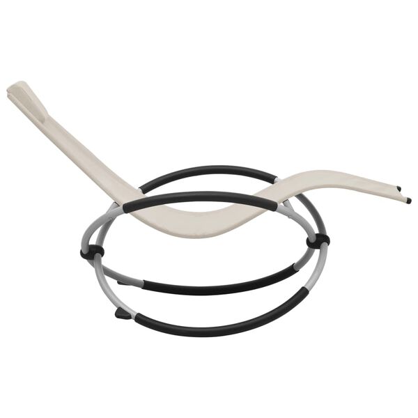 vidaXL krémszínű acél gyerek napozóágy