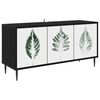 vidaXL TV szekr&eacute;ny HANAU 102 x 33 x 51 cm Fekete T&ouml;lgy Szerelt Fa