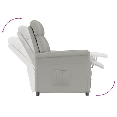 vidaXL világosszürke művelúr dönthető fotel