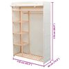 vidaXL fenyőfa és szövetanyag ruhásszekrény 110 x 40 x 170 cm