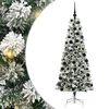 vidaXL Műanyag Hajtogat&oacute;s Kar&aacute;csonyfa 300 LED Z&ouml;ld &eacute;s Feh&eacute;r 180 cm