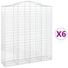 vidaXL 6 db &iacute;ves horganyzott vas gabion kos&aacute;r 200x50x220/240 cm