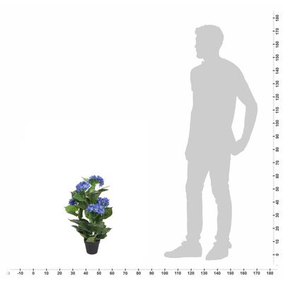 vidaXL műhortenzia virágcseréppel 60 cm kék