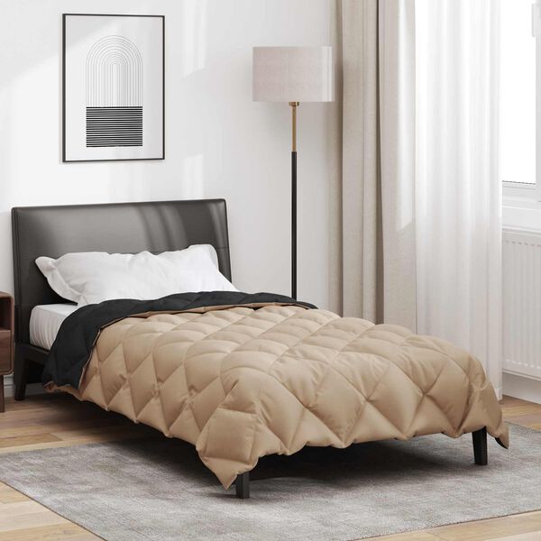 vidaXL T&eacute;li takar&oacute; Fekete &eacute;s Taupe 220 x 155 cm Mikrosz&aacute;l