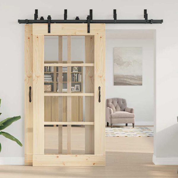 vidaXL fekete ac&eacute;l tol&oacute;ajt&oacute; f&eacute;mszerel&eacute;k k&eacute;szlet 213,5 cm