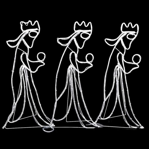 vidaXL kar&aacute;csonyi "h&aacute;rom kir&aacute;lyok" figura 504 LED-del 99,5 x 45,5 cm