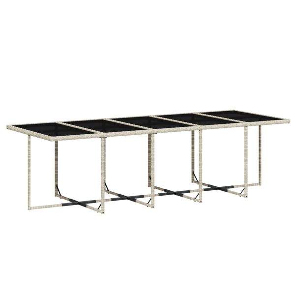 vidaXL 11 r&eacute;szes vil&aacute;gossz&uuml;rke polyrattan kerti &uuml;lőgarnit&uacute;ra p&aacute;rn&aacute;kkal