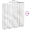 vidaXL 10 db &iacute;ves horganyzott vas gabion kos&aacute;r 200x50x220/240 cm