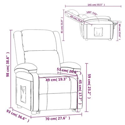vidaXL világosszürke műbőr és szövet dönthető fotel