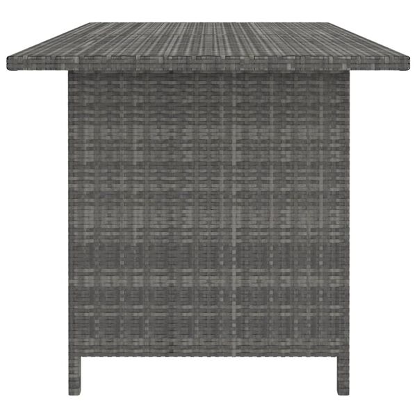 vidaXL szürke polyrattan kerti étkezőasztal 110 x 70 x 65 cm