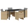 vidaXL Kert &eacute;tkező szett 5 pcs B&eacute;zs polirattan