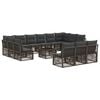 vidaXL Kerti Kanap&eacute; Szett 14 pcs Sz&uuml;rke polirattan