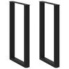 vidaXL 2 db U alak&uacute; b&aacute;rasztall&aacute;b, fekete, 60 x (100-101) cm, ac&eacute;l