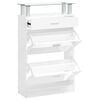 vidaXL magasf&eacute;nyű feh&eacute;r szerelt fa cipőszekr&eacute;ny 63x24x104 cm