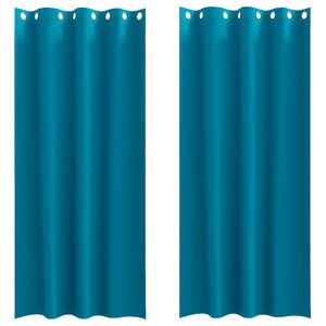 vidaXL Fekete F&uuml;gg&ouml;ny Gyűrűkkel 2 db T&uuml;rkiz 245 x 140 cm Poli&eacute;szter