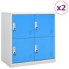 vidaXL 2 db vil&aacute;gossz&uuml;rke-k&eacute;k ac&eacute;l z&aacute;rhat&oacute; szekr&eacute;ny 90 x 45 x 92,5 cm