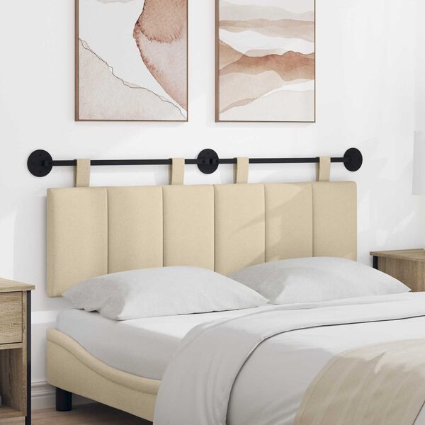 vidaXL Fali Fejt&aacute;mla Falra szerelhető Kr&eacute;m 150 x 55 x 5 cm sz&ouml;vet