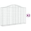 vidaXL 2 db íves horganyzott vas gabion kosár 200x30x120/140 cm