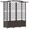 vidaXL Magas&iacute;tott &Aacute;gy Trellis-szel &eacute;s Tetővel Barna 163 x 40 x 138 cm