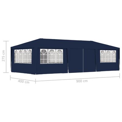 vidaXL kék rendezvénysátor oldalfalakkal 4 x 9 m 90 g/m²