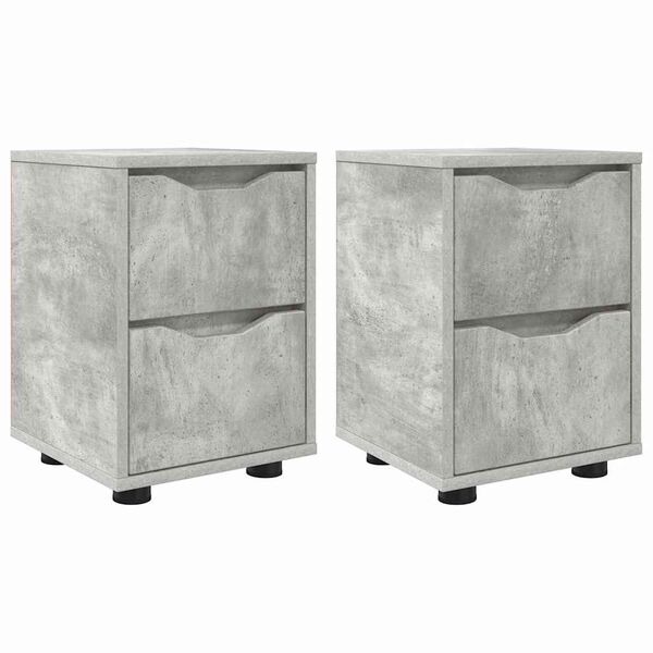 vidaXL &Eacute;jjeliszekr&eacute;nyek 2 pcs Beton Sz&uuml;rke 30,5 x 30 x 43 cm Faanyag