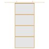 vidaXL aranyszínű ESG tejüveg és alumínium tolóajtó 90 x 205 cm