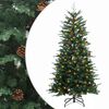 vidaXL Műanyag Hajtogat&oacute;s Kar&aacute;csonyfa 150 cm 150 LED Meleg feh&eacute;r