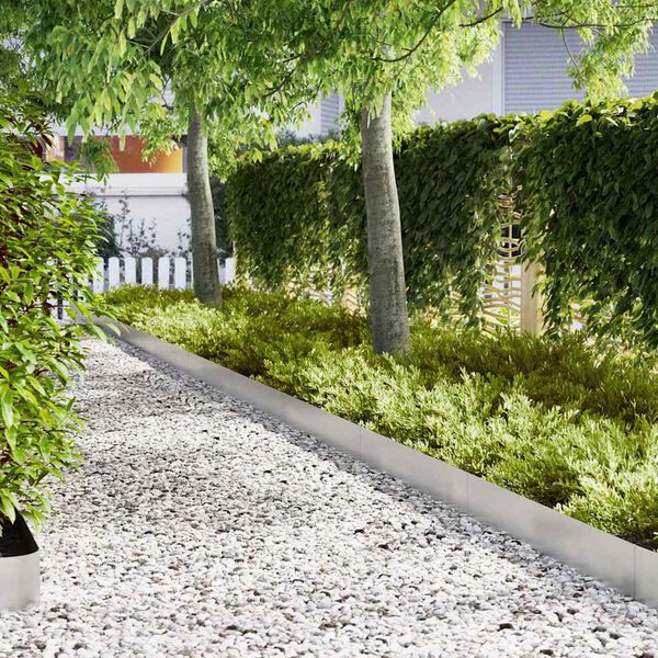 vidaXL Fűszeg&eacute;lyez&eacute;s 10 pcs Ez&uuml;st 100 x 0.05 x 20 cm Rozsdamentes ac&eacute;l