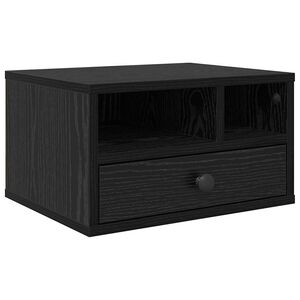 vidaXL Nyomtat&oacute;&aacute;llv&aacute;ny Fekete t&ouml;lgy 40 x 32 x 24 cm Szerelt Fa
