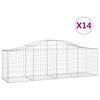 vidaXL 14 db &iacute;ves horganyzott vas gabion kos&aacute;r 200x50x60/80 cm