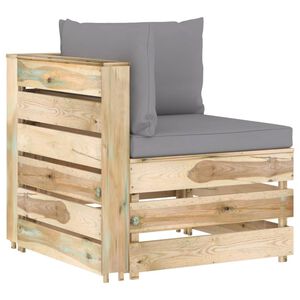 vidaXL z&ouml;ld impregn&aacute;lt fa elemes sarokkanap&eacute; p&aacute;rn&aacute;kkal