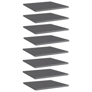vidaXL 8 db magasf&eacute;nyű sz&uuml;rke szerelt fa k&ouml;nyvespolc 40 x 40 x 1,5 cm