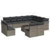 vidaXL 13 r&eacute;szes sz&uuml;rke polyrattan kerti &uuml;lőgarnit&uacute;ra p&aacute;rn&aacute;kkal