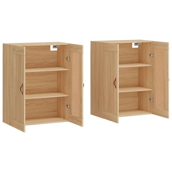 vidaXL 2 db sonoma t&ouml;lgy sz&iacute;nű szerelt fa falra szerelhető szekr&eacute;ny