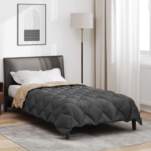 vidaXL T&eacute;li takar&oacute; Antracit &eacute;s Taupe 140 x 220 cm Mikrosz&aacute;l