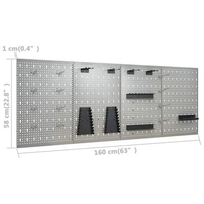 vidaXL 4 db falra szerelhető acél rögzítőtábla 40 x 58 cm