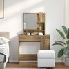 vidaXL kézműves tölgy színű fésülködőasztal tükörrel 86,5x35x136 cm