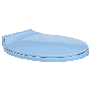 vidaXL k&eacute;k ov&aacute;lis WC-&uuml;lőke lassan csuk&oacute;d&oacute; fed&eacute;llel