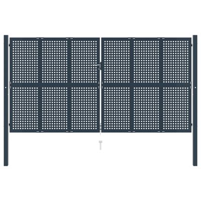 vidaXL antracitszürke acél kerítéskapu 404 x 225 cm