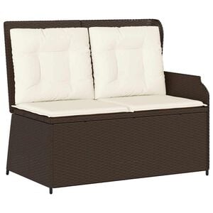 vidaXL barna polyrattan d&ouml;nthető kerti pad p&aacute;rn&aacute;val