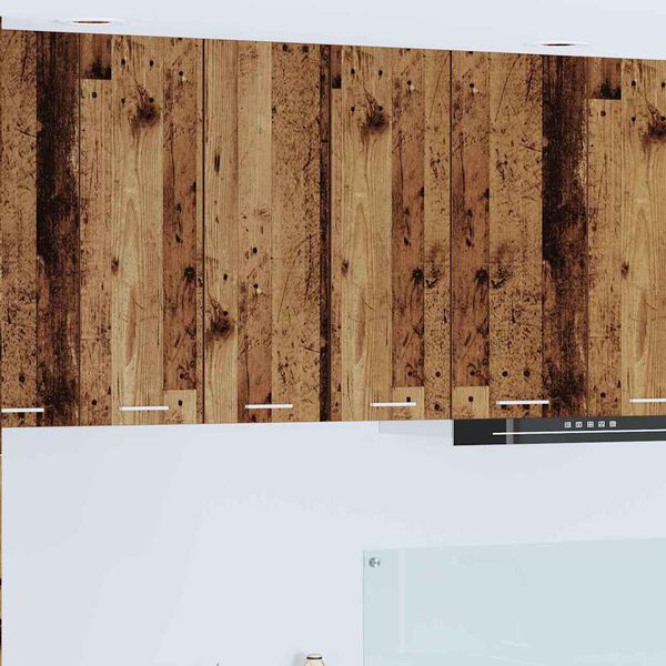 vidaXL F&uuml;ggő szekr&eacute;ny 2 pcs R&eacute;gi fa &eacute;s feh&eacute;r 30 x 31 x 80 cm Faanyag