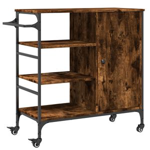 vidaXL f&uuml;st&ouml;s t&ouml;lgy sz&iacute;nű szerelt fa zs&uacute;rkocsi 87,5 x 38,5 x 84,5 cm