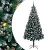 vidaXL Mű kar&aacute;csonyfa 300 LED-del Z&ouml;ld 240 cm PVC &eacute;s Ac&eacute;l &eacute;s Műanyag