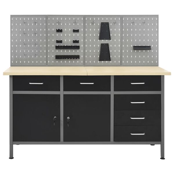 vidaXL munkapad négy fali panellel