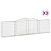 vidaXL 9 db &iacute;ves horganyzott vas gabion kos&aacute;r 400x30x100/120 cm
