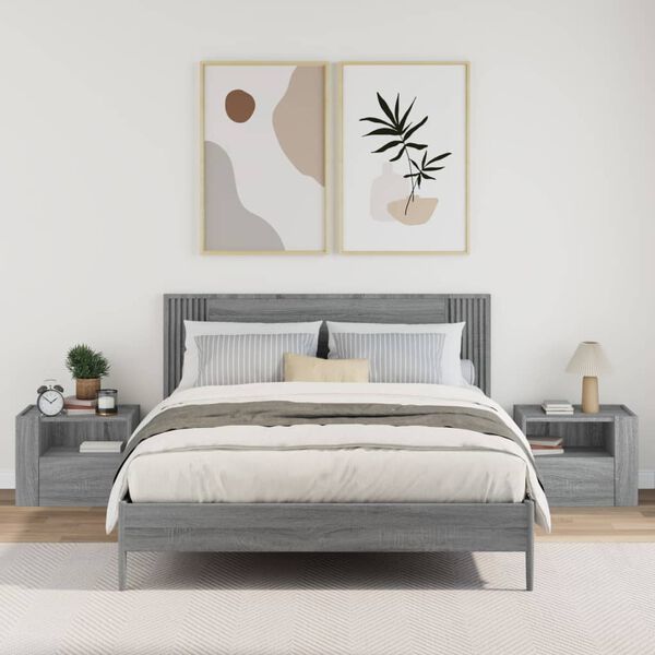 vidaXL 2 db sz&uuml;rke sonoma sz&iacute;nű fali &eacute;jjeliszekr&eacute;ny 45 x 30 x 35 cm