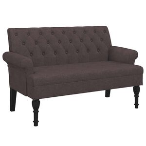 vidaXL s&ouml;t&eacute;tbarna sz&ouml;vetpad h&aacute;tt&aacute;ml&aacute;val 120 x 62 x 75,5 cm