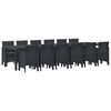 vidaXL Kert étkező szett 13 pcs Antracit Polt rattan